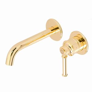 Смеситель для раковины Migliore Ermitage Mini монокомандный скр.монт.на 2 отверстий, ручка латунь, дон.клап."click-clac" золото 31427 фото