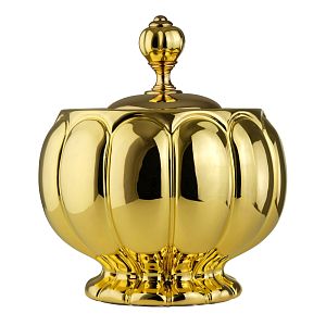 Баночка Migliore Olivia h12xD16 см, керамика золото/золото 24667 фото