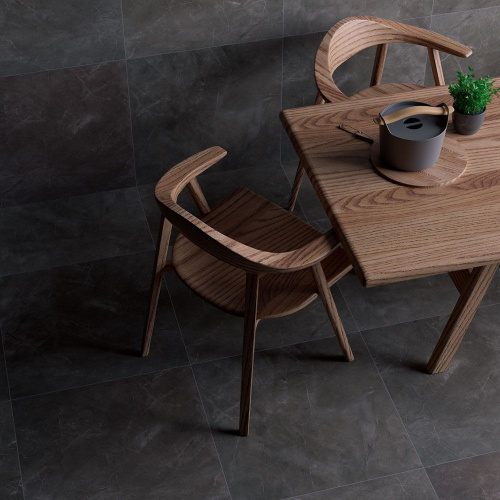 QUA Granite Pulpis Nero 120x60 серый полированная фото 7