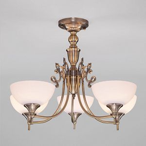 Люстра на штанге Eurosvet 60053/5 античная бронза фото