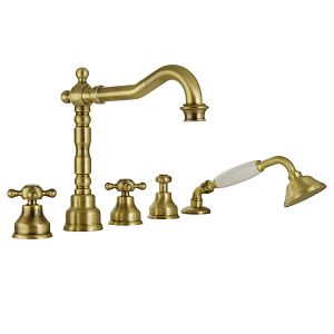 Смеситель на борт ванны Migliore Revival, на 5 отверстий, бронза 19485 фото