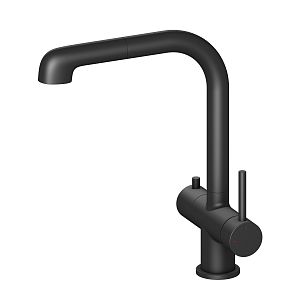 Смеситель для кухни с подключением фильтра и выдвижной лейкой Timo Saona 2346/03FL черный фото