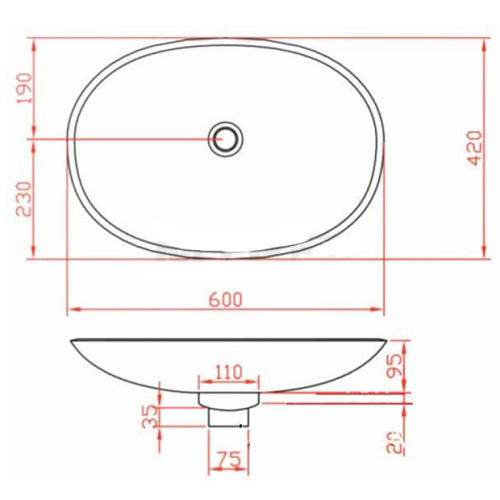 Artceram LA FONTANA Раковина 60x42 см, без отв,, цвет: белый фото 3