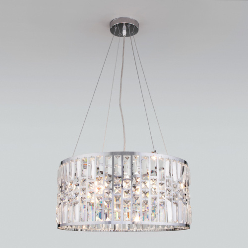 Подвесная люстра Eurosvet 10116/5 хром/прозрачный хрусталь Strotskis