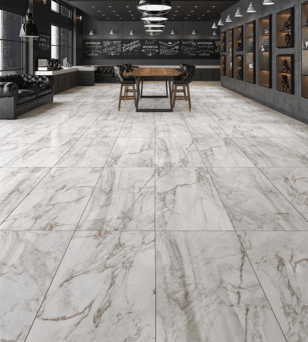 QUA Granite Creme Blanc 120x60 белый полированная фото 6