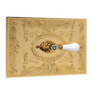 Декоративная панель Migliore Expert "Овал" h145x217мм с отверстий для ручки, золото/декор 2 (без ручки) 24250 фото