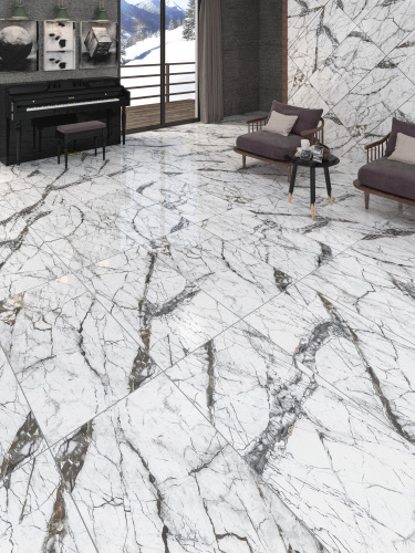 QUA Granite Pole 120x60 белый полированная фото 7