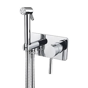 Гигиенический душевой набор Migliore Fortis, смеситель монокомандный встраиваемый/лейка/держатель/шланг латунь, хром 25042 фото