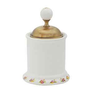 Баночка Migliore Provance низкая H10 см с крышкой, керамика с декором/бронза 17616 фото