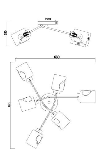 Потолочный светильник Freya FR5095CL-06G фото 2