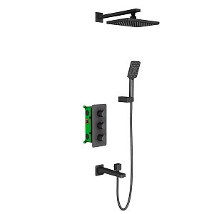 Душевая система встроенная с термостатом Timo Petruma SX-5149/03SM черный фото