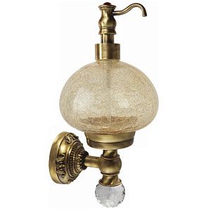 Дозатор жидкого мыла Migliore Cristalia настенный, стекло/бронза/Swarovski 16766 фото