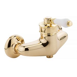 Смеситель для душа Migliore Ermitage монокомандный внешний, выход М1/2", ручка белая, золото 18628 фото