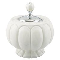 Баночка Migliore Olivia h12xD16 см, керамика белая, хром 17480 фото