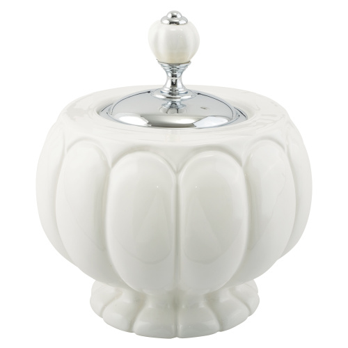 Баночка Migliore Olivia h12xD16 см, керамика белая, хром 17480