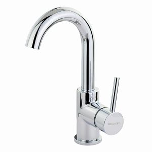 Смеситель для раковины Migliore Fortis монокомандный, ручка сбоку, излив изогнут, донный клапан "click-clack", хром 31540 фото