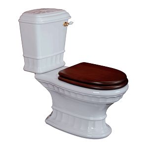 Комплект Migliore Gianeta унитаз моноблок выпуск в пол, бачок с ручкой золото (без крышки) 31169 фото