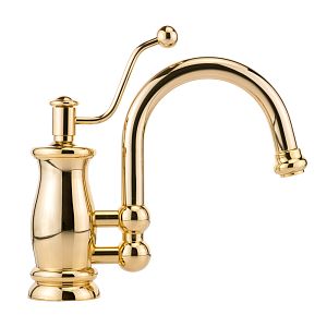 Смеситель для раковины Migliore Vivaldi монокомандный, донный клапан "click-clack" с переливом, золото 19546 фото