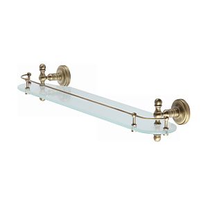 Полка c галереей Migliore Mirella L58 см, стекло матовое/бронза 17177 фото