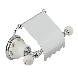 Бумагодержатель Migliore Provance закрытый (с крышкой), керамика с декором/хром 17653 фото