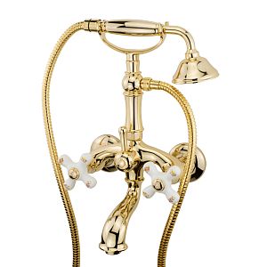Смеситель для ванны Migliore Provance внешний, белый с декором/золото 19479 фото