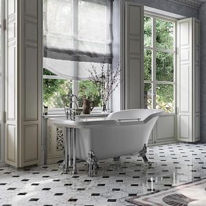 Ванна Migliore Impero 180x87хH76 см белая, на лапах "Leone" Lux слив/перелив хром 25268 фото