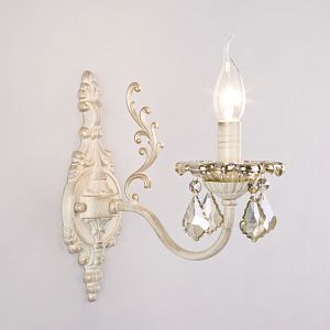 Бра Eurosvet 3281/1 белый с золотом/тонированный хрусталь Strotskis фото