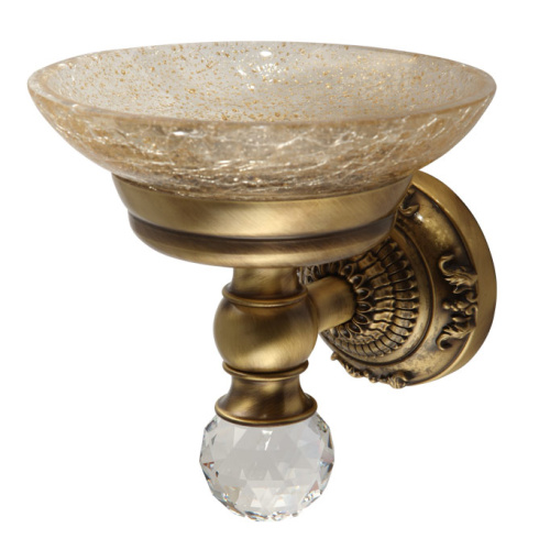 Mыльница Migliore Cristalia настенная, стекло/бронза/Swarovski 16758