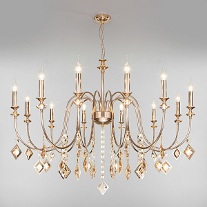 Подвесная люстра Eurosvet 10120/12 золото/тонированный хрусталь Strotskis Smart (10110 фото