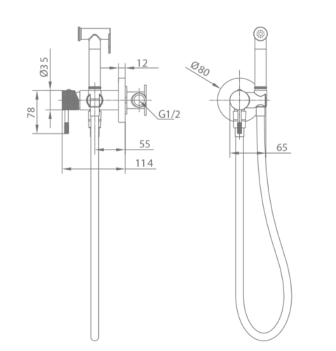 Встраиваемый смеситель для биде IMEX LINE RDD038/OC фото 3