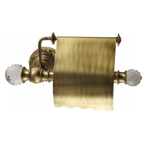 Бумагодержатель Migliore Cristalia закрытый (с крышкой), бронза/Swarovski 16763