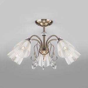 Люстра на штанге Eurosvet 30155/5 античная бронза фото