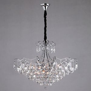 Каскадная люстра Eurosvet 10080/12 хром/прозрачный хрусталь Strotskis фото