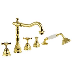 Смеситель на борт ванны Migliore Princeton, на 5 отверстий, золото 19376 фото