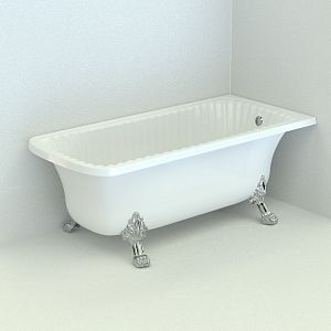 Ванна Migliore Olivia Ang 174x80хH66 см белая, на 2-х лапах "Leone" Lux в угол, слив/перелив хром 25501 фото