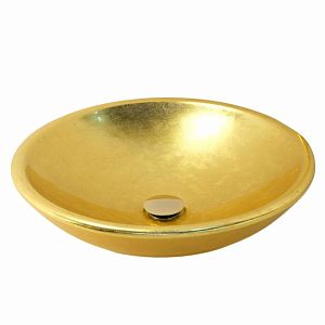 Раковина накладная Migliore Arena круглая D46 см, золото/золото, глянцевая 31371 фото