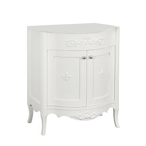 База Migliore Bella 64xH81x48 см для раковины 73 см, 2 двери с лилией филенчатые, цвет: Bianco Mat Patinato 28538 фото