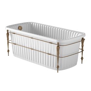 Ванна Migliore Olivia Console 174x83хH66 см белая, панель белая, консоль, слив/перелив бронза 24378 фото