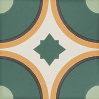 Керамогранит DNA Tiles Sync 125631 Circle Green 15x15 фото
