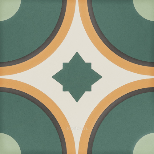 Керамогранит DNA Tiles Sync 125631 Circle Green 15x15