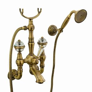 Смеситель для ванны Migliore Cristalia внешний, ручки Crystal, бронза 18580 фото