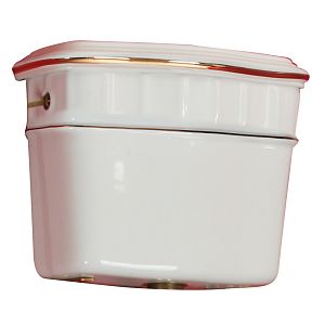 Бачок подвесной Migliore Gianeta высокий, для напольного WC, декор: D1 золото/белая керамика 20937 фото