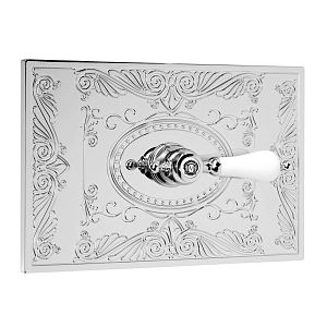 Декоративная панель Migliore Expert "Овал" h145x217мм с отверстий для ручки, хром/декор 2 (без ручки) 24251 фото