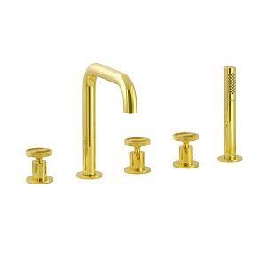 Смеситель на борт ванны Migliore Reversa, на 5 отверстий, золото 28204 фото