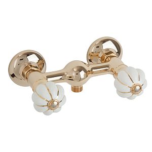 Смеситель для душа Migliore Olivia внешний, выход М1/2", белый с золотым декором/золото 19030 фото