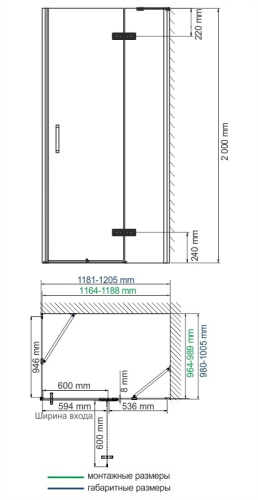 Wasserkraft Aller 10H10RBLACK MATT Душевой уголок фото 3