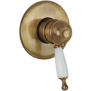 Смеситель скрытого монтажа Migliore Oxford монокомандный, термостат, ручка белая, бронза 19101 фото