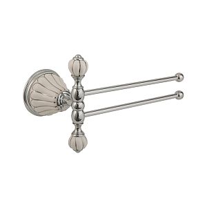 Полотенцедержатель Migliore Olivia двойной поворотный L20 cм, керамика белая с декором платина, хром 17559 фото