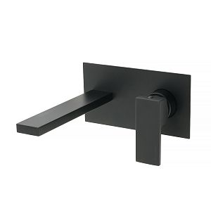 Смеситель для раковины Migliore Kvant монокомандный скр.монтажа настенный, плоский излив, click-clack в комплекте черный матовый 30436 фото