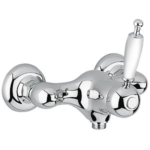 Смеситель для душа Migliore Oxford монокомандный внешний, выход М1/2", ручка белая, хром 19128 фото